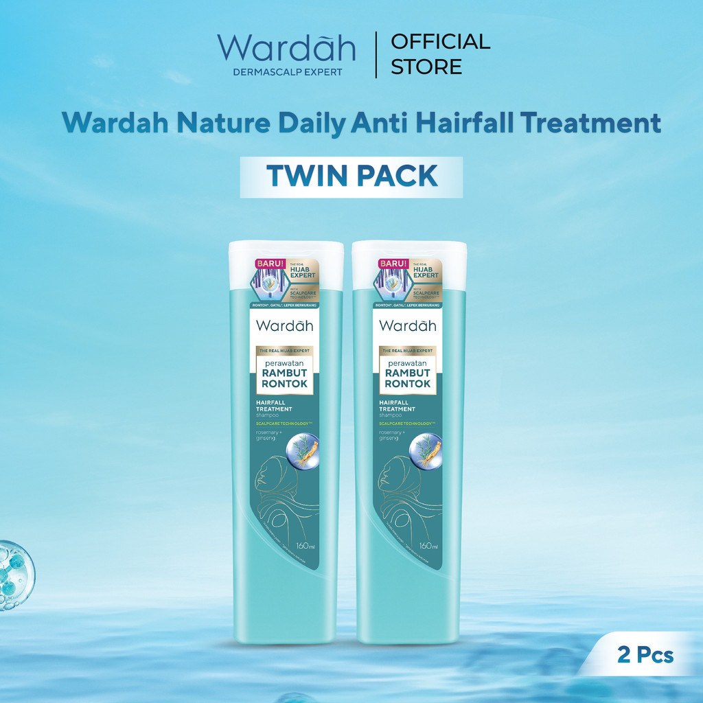 Wardah Nature Daily Anti Hairfall Treatment Shampoo 160 ml Twinpack
