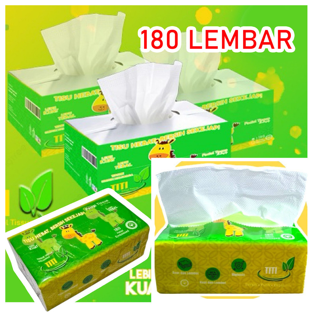Jual PTZ3 - Tisu Wajah TITI Soft Facial Tissue 180 Lembar Emboss 1 Ply ...