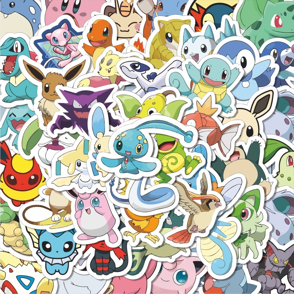 Jual 100PCS Lucu Stiker Anime Pokemon V4 Stiker Aesthetic Stiker Anti ...