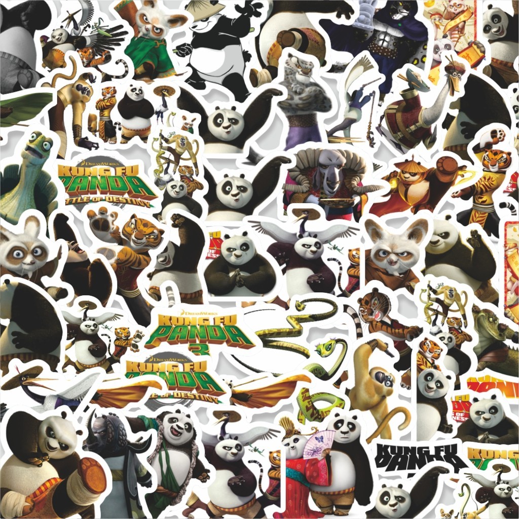 Jual Stiker Cutting Pack Sticker Kartun Kung Fu Fanda Isi 100Pcs Series ...