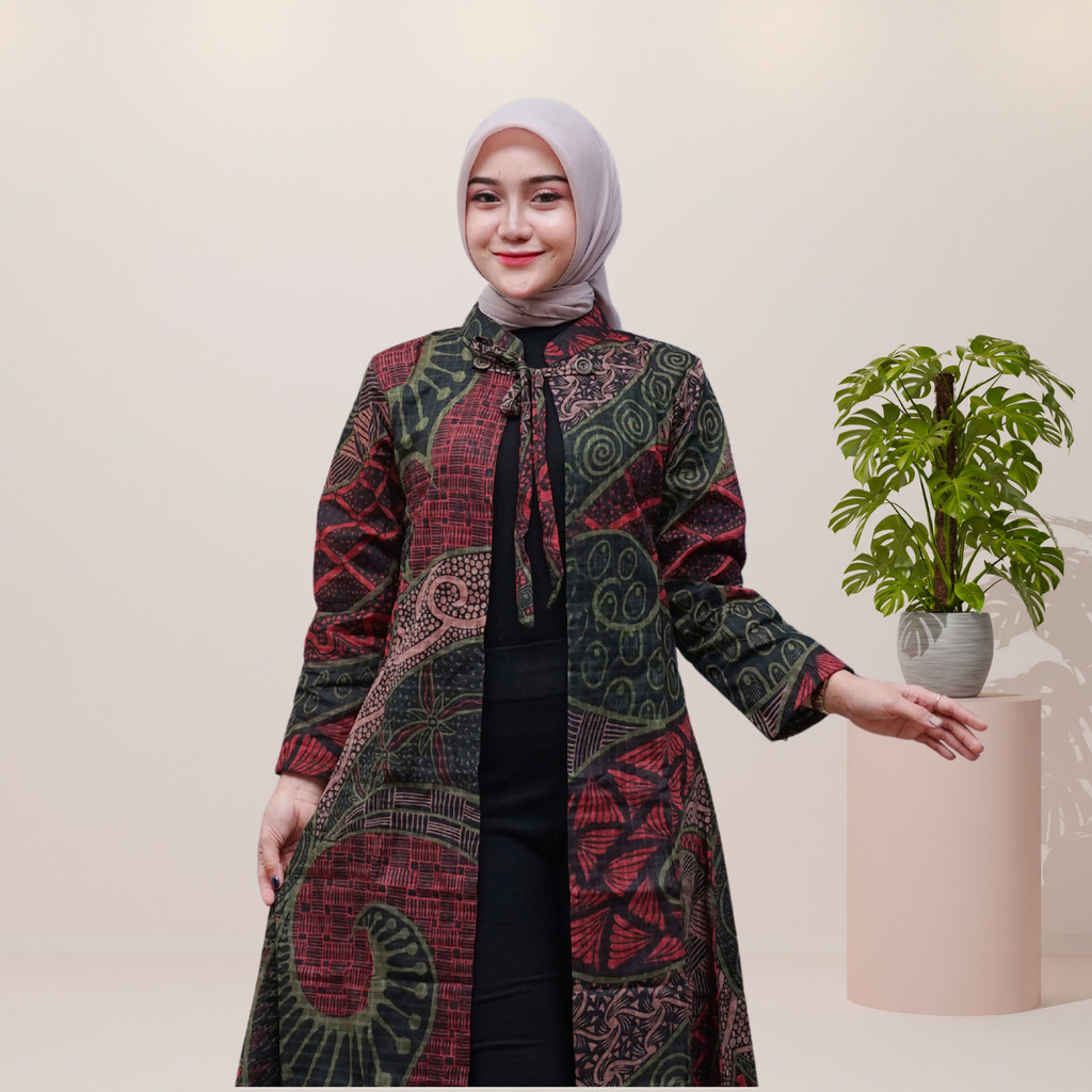 Outer Batik Long Cardigan Surya Teja Lapis 2