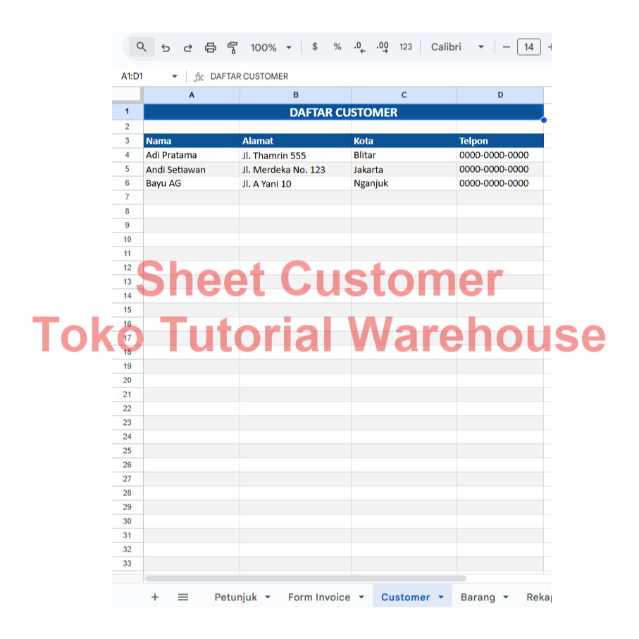 Jual Template GSheets Invoice Otomatis Simpan ke Arsip (Rekap) dan ...