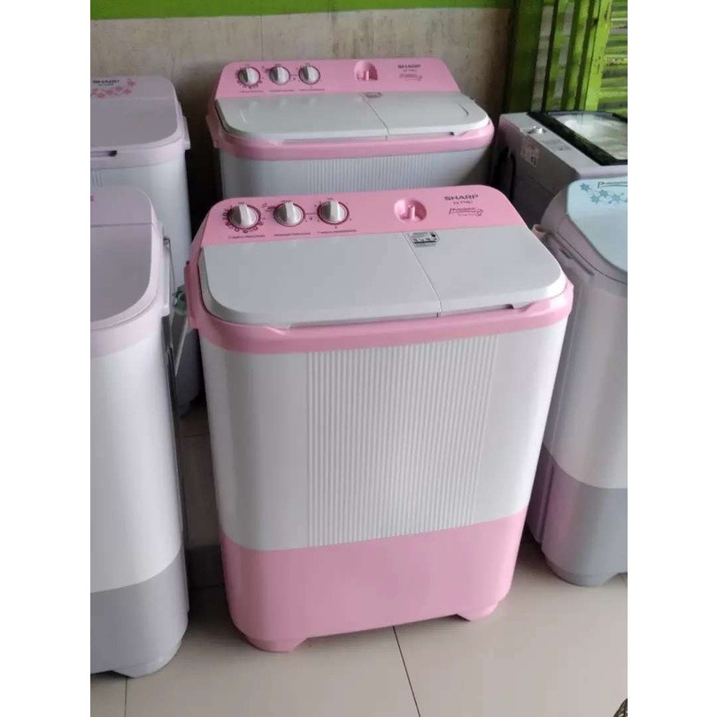 Jual SHARP MESIN CUCI 2 TABUNG ES-T79SJ 7KG WITH HIJAB SERIES BIRU PINK ...