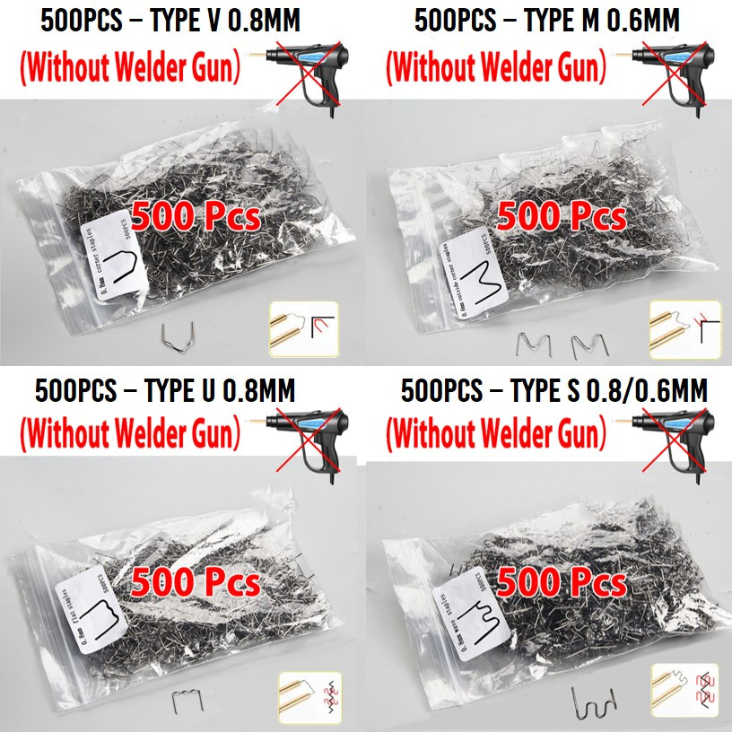 WHYHKJ 500-Pack Wavy Repair Welding Wire – 0.6mm Plastic Welding Hot Staples For Car Bumper Repair, Dashboard, Light Sockets, And Metal Alloys (Tungsten Steel)