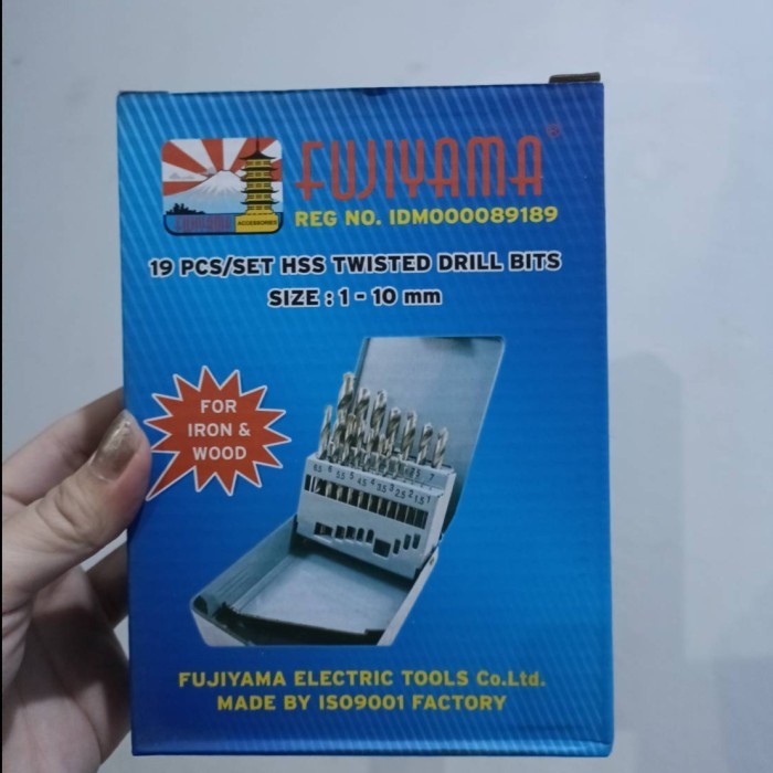 Jual Mata Bor Besi Set Putih FUJIYAMA 1-10mm jual perset (1 set isi ...