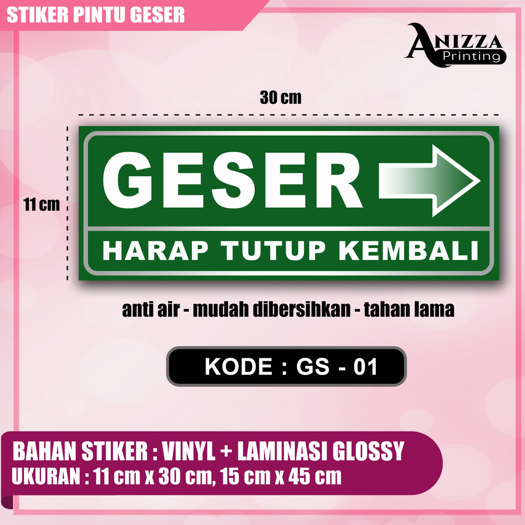 Jual STIKER PINTU GESER ( LAMINASI DOFF) | Shopee Indonesia
