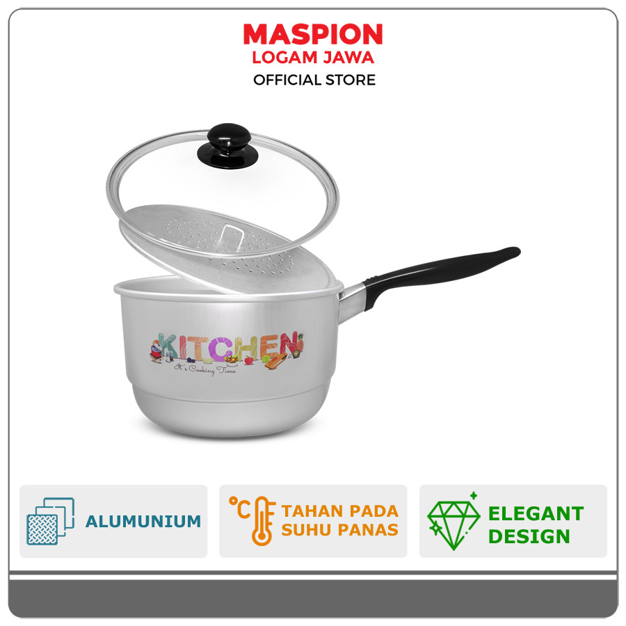 Jual Maspion Panci Alumunium Cooking Steamer 20 cm Tutup Kaca | Shopee ...