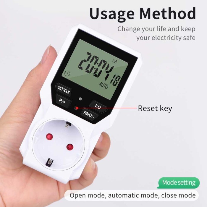 Jual Timer Colokan Stop Kontak Digital Otomatis Programmable LCD EU ...