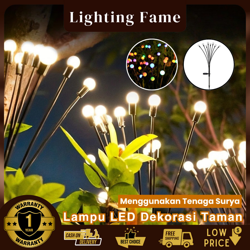 Jual LIGHTING FAME **GARANSI 1 TAHUN** Lampu Tenaga Surya 8 LED ...