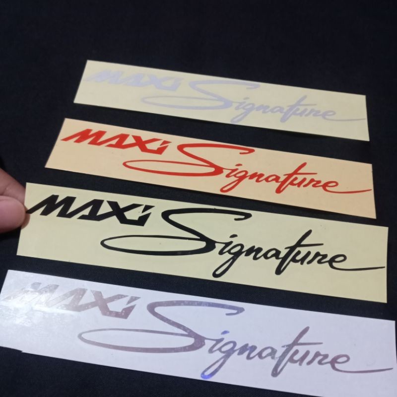 Jual STICKER MAXI SIGNATURE 15 CM X 3 CM CUTTING STIKER | Shopee Indonesia