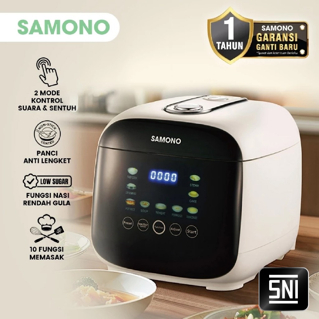 Jual SAMONO Smart Rice Cooker 1Liter 500 Watt Touch Screen SW-RCED10 ...