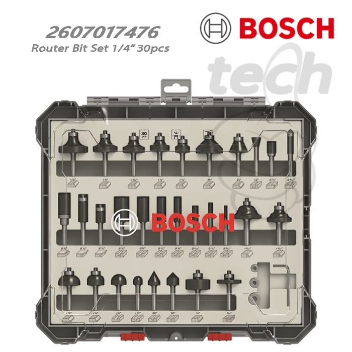 Jual Mata Ruter Set Profil Bosch Router Bit Sets 30pcs x 1/4