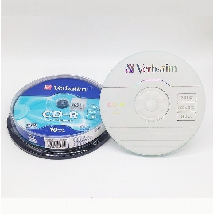 Jual Verbatim CD-R Disc Blank Silver CD Disk CDR Discs 80min 700MB 52X ...