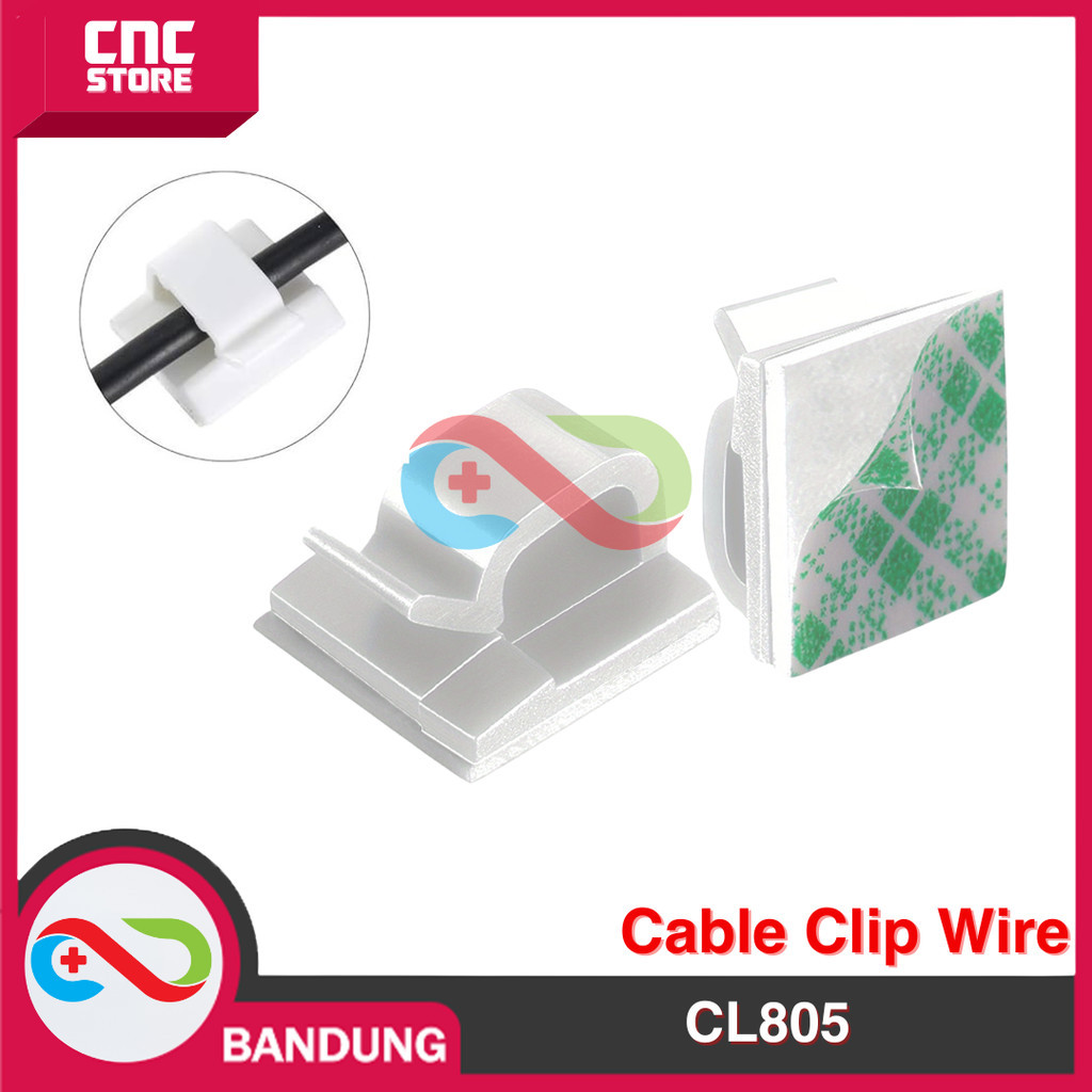 Jual CL805 Cable Clip Wire Mount Clamp Tie Ikat Kabel + Self Adhesive ...
