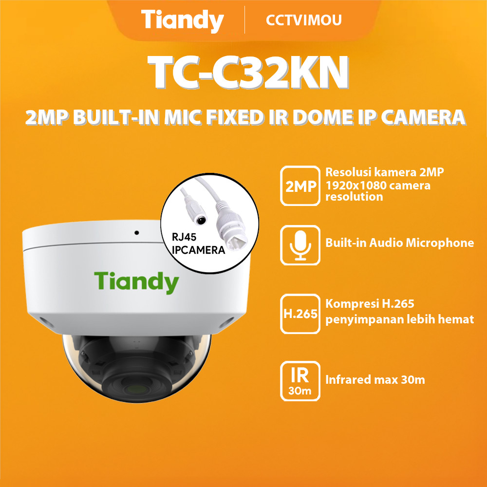 Jual TIANDY TC-C32KN 2MP BUILT-IN MIC FIXED IR DOME IP CAMERA | Shopee ...