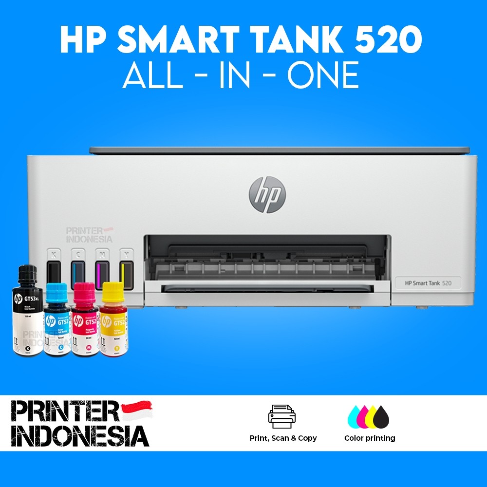 Jual HP Printer Smart Tank 520 AIO Print - Scan - Copy Borderless ...