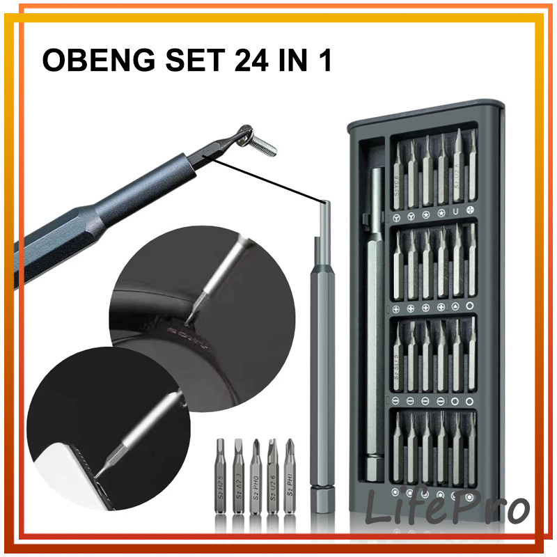Jual Obeng Set 24in1 Obeng Magnet Screwdriver Kit Hardware Tools ...