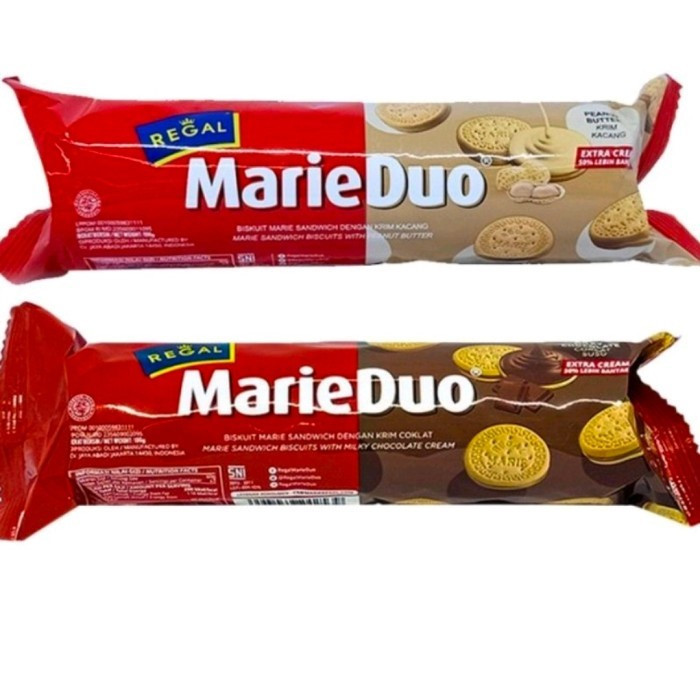 Jual Regal Marie Duo Biskuit Coklat Peanut 100gr / Roti Regal (1 ...