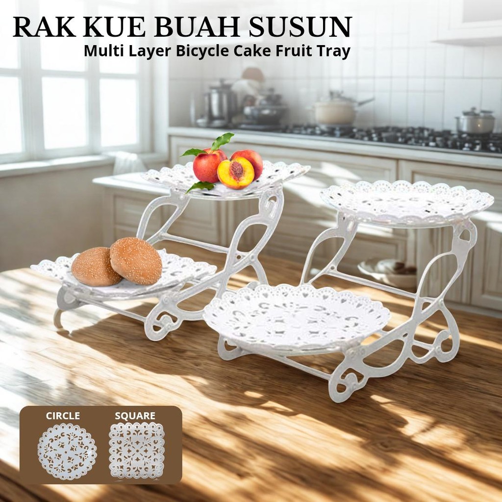 Jual TALON Rak Kue Roti Makanan Buah Susun 2 Tingkat Multi Layer ...