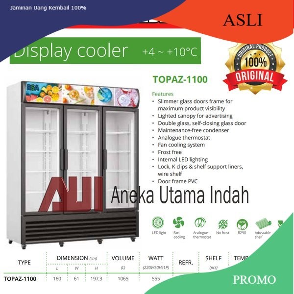 Jual NEW RAMADHAN SALE RSA TOPAZ-1100 Showcase 3 Pintu Display Cooler ...