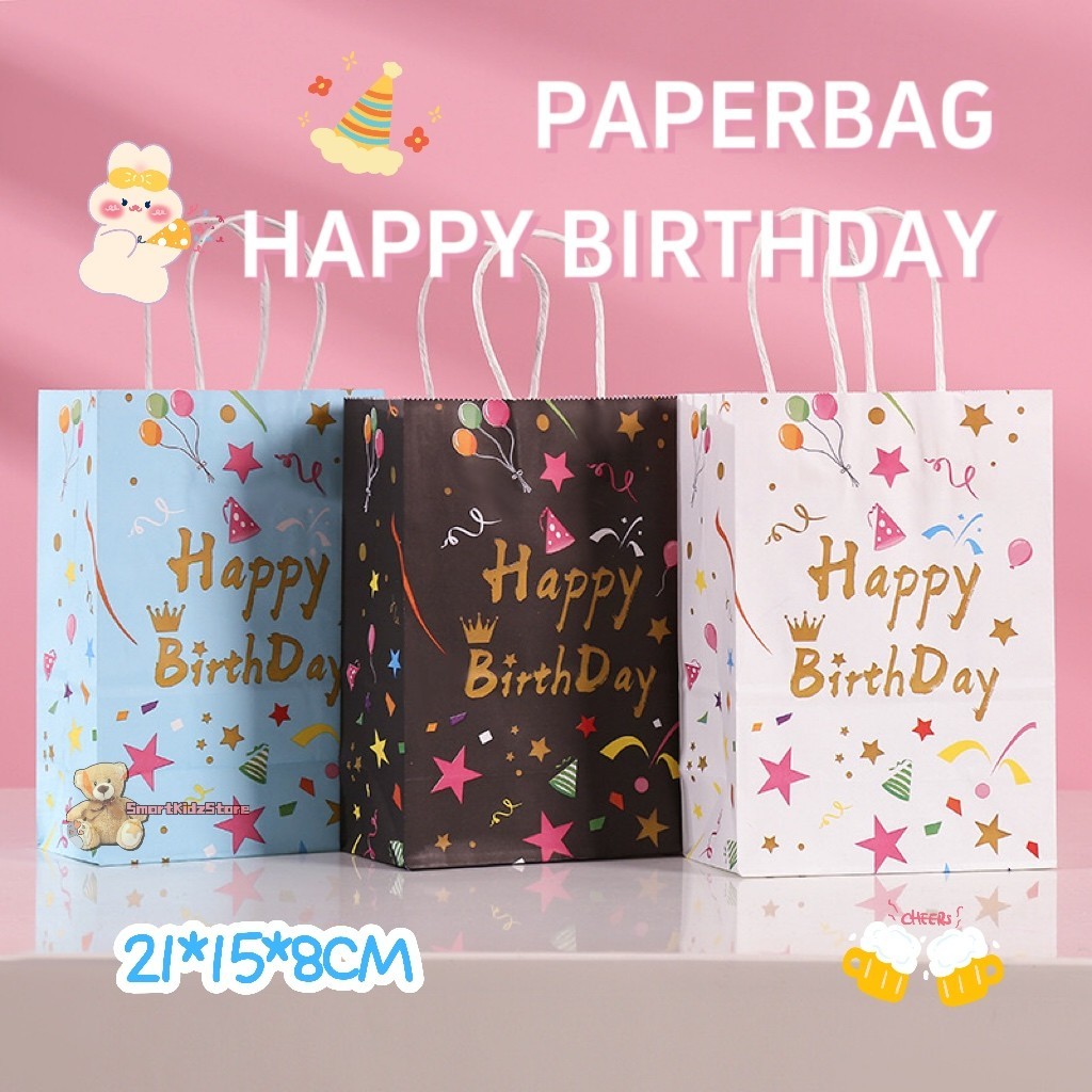 Jual Paperbag Hadiah Ulang Tahun Paperbag Dengan Motif Happy Birthday ...