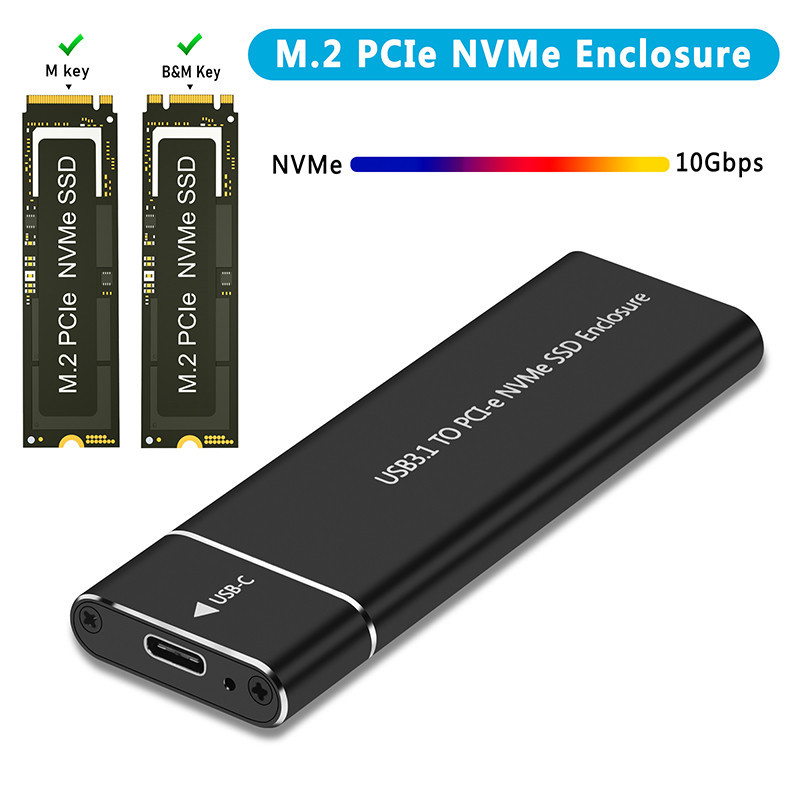 Jual M.2 NVMe SSD Enclosure Adapter Aluminum Case USB C 3.1 Gen2 10Gbps ...