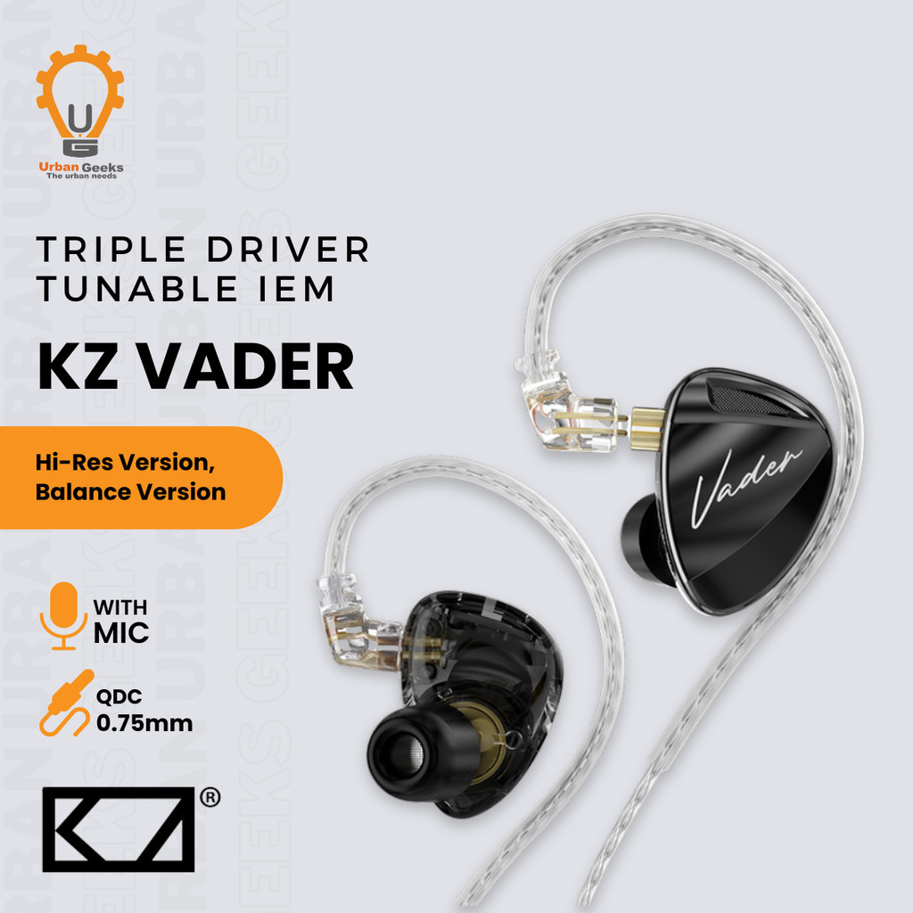 Jual KZ Vader Triple Driver Balance HighRes In Ear Metal Earphone with ...