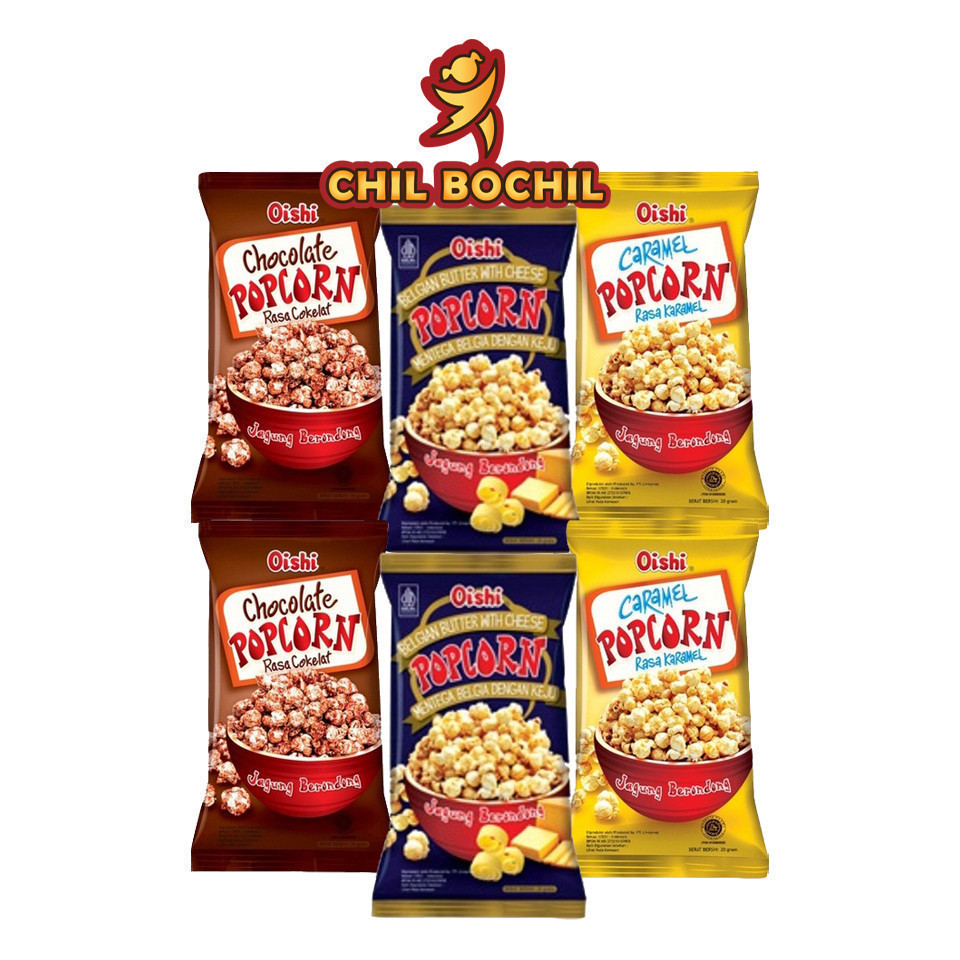 Jual OISHI POPCORN CARAMEL DAN COKLAT PER RENCENG ISI ( 10 SACHET X 20 ...
