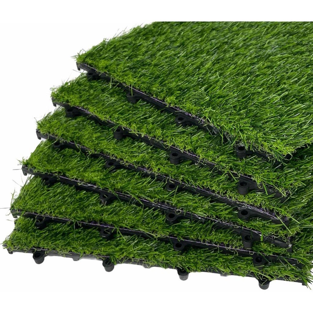 Jual LJR decking tile lantai rumput sintetis tipe swiss 30x30 cm tebal ...