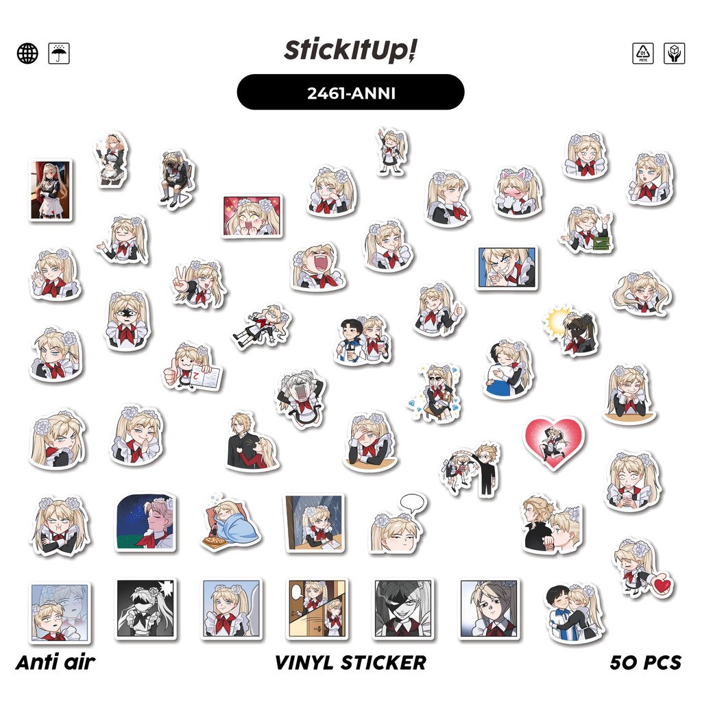 Jual COD 50 Pcs Stiker Pack FUNNY CHARACTER CUTE ANNIE STICKER PACK 01 ...