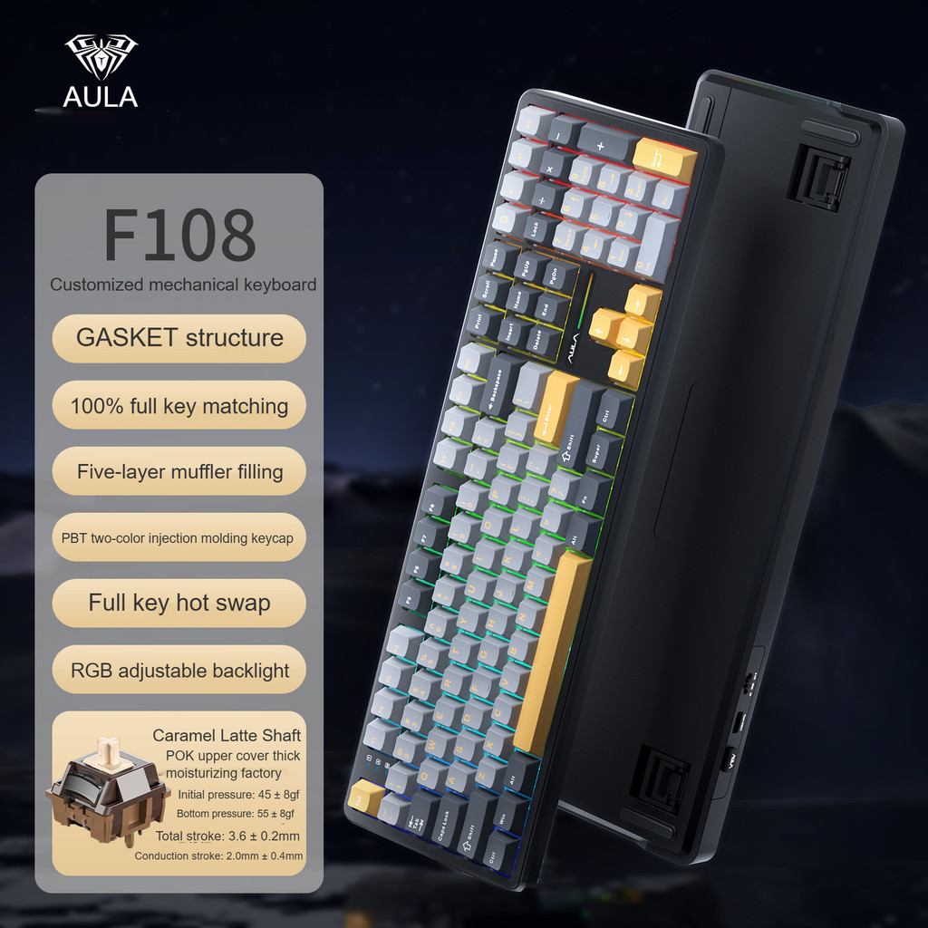 Aula F108 pro RGBバックライト メカニカルキーボード 本体｜Amazon
