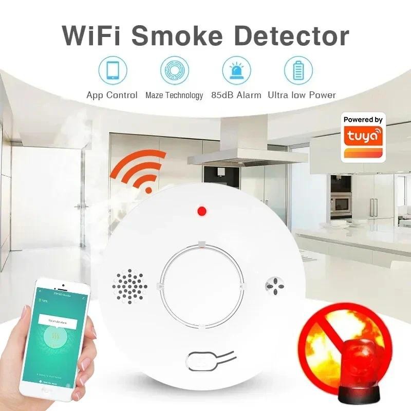 Jual Tuya WiFi Zigbee Smoke Alarm Fire Protection Smoke Detector ...