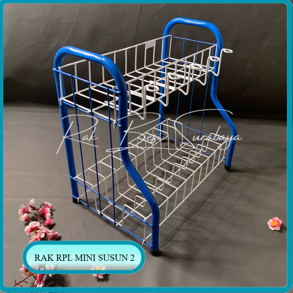 Jual Rak piring RPL besi pipa susun 02/Rak piring dapur/Rak gelas dapur ...