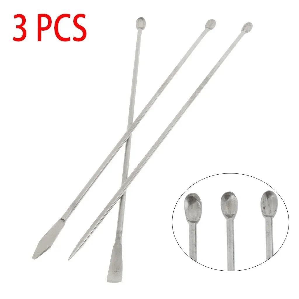 Jual 3 PCS Stainless Steel Micro Spoon Scoop Spatula For Lab Powder ...