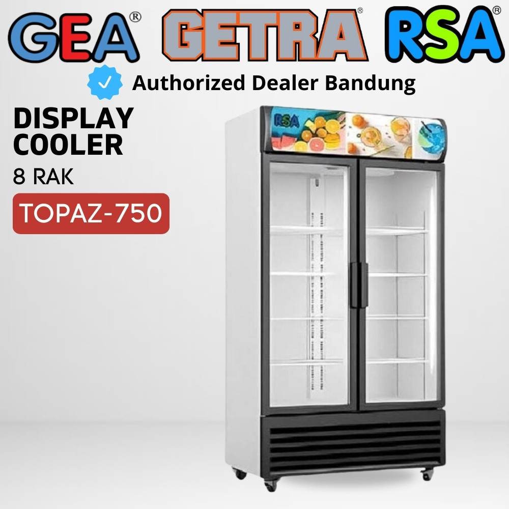 Jual Showcase Cooler RSA TOPAZ-750 Kulkas Pendingin Minuman 2 Pintu 8 ...
