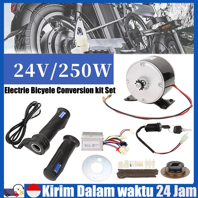 【COD】24V 250W DC High-Speed Brush Motor Electric Bicycle Conversion Kit For  DIY Electric Scooter Engine High-Speed Hub Gear Decelerating Motor
