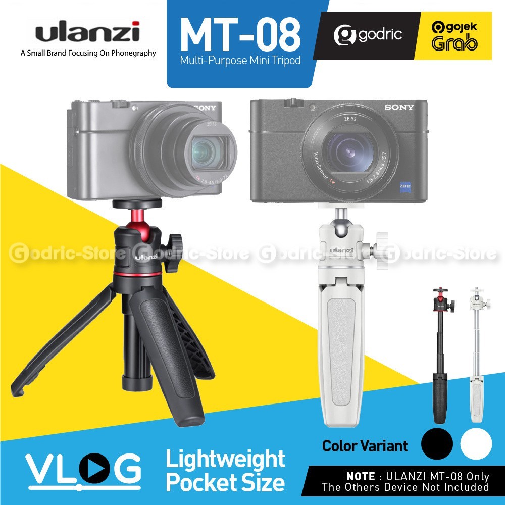 Trépied Mini ULANZI UL-MT08-1601 - Réglable, Noir - Monopode Intégré - Antidérapant - Pour Photo & Vidéo