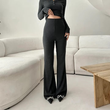 CORA PANTS Celana Panjang Knit Wanita Long Cullote Pants Highwaist Loose Flare Cutbray Pants