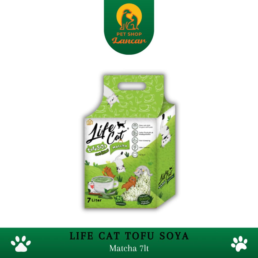 Jual Life Cat Tofu Soya 7 Liter Pasir Kucing Gumpal Wangi Matcha ...