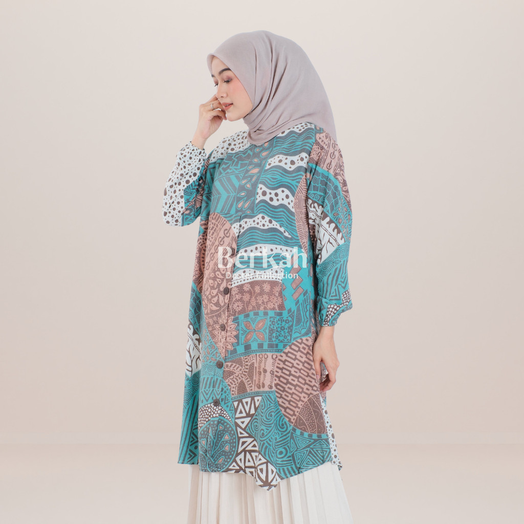 Atasan Batik Tunik Modern Rayon Surya Teja 5