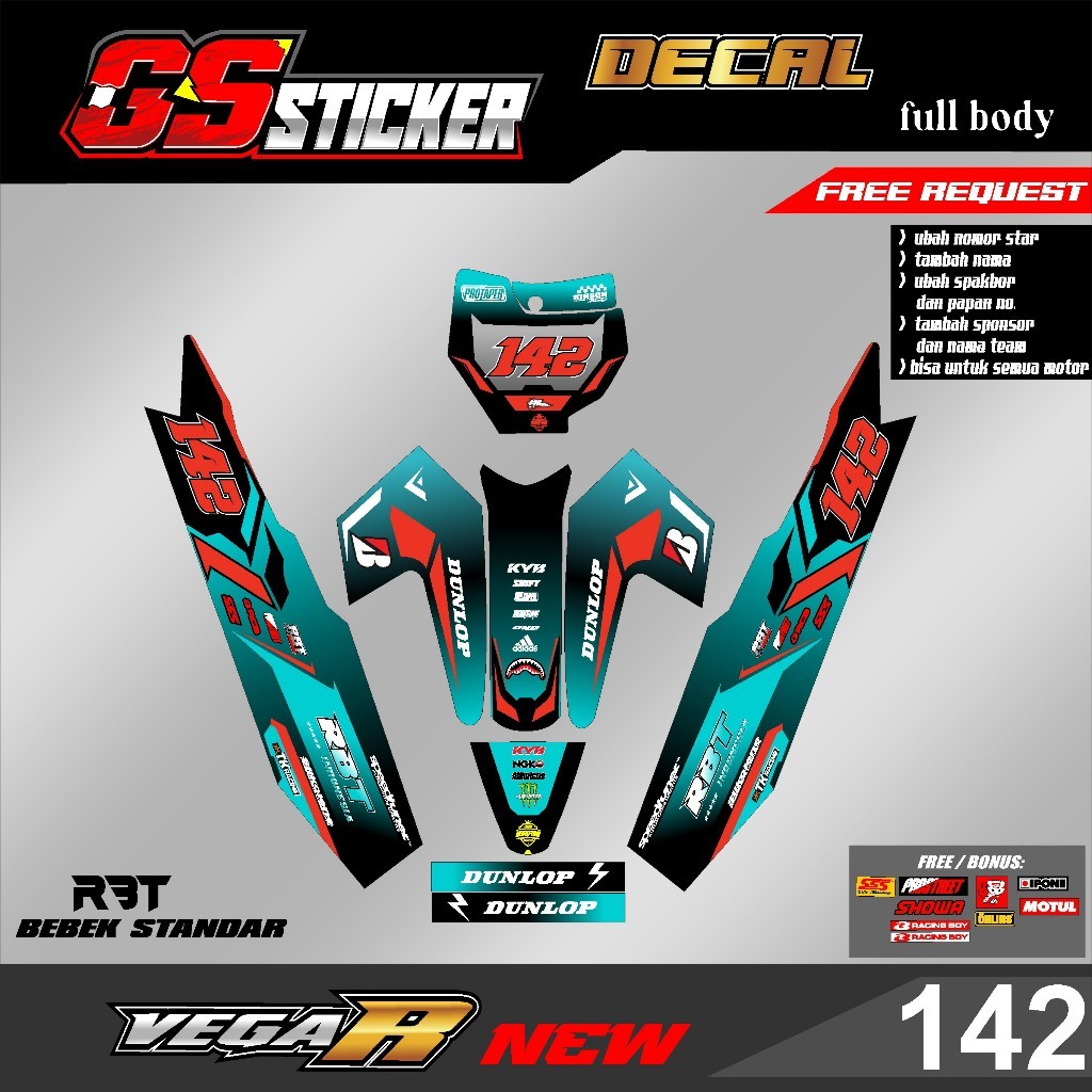 Jual DECAL STICKER FULL BODY MOTOR RBT VEGA R NEW RBT BEBEK MODIF ...