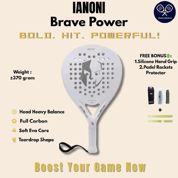 Jual Ianoni Brave Series Full Soft Carbon for Beginner Padel Racket ...