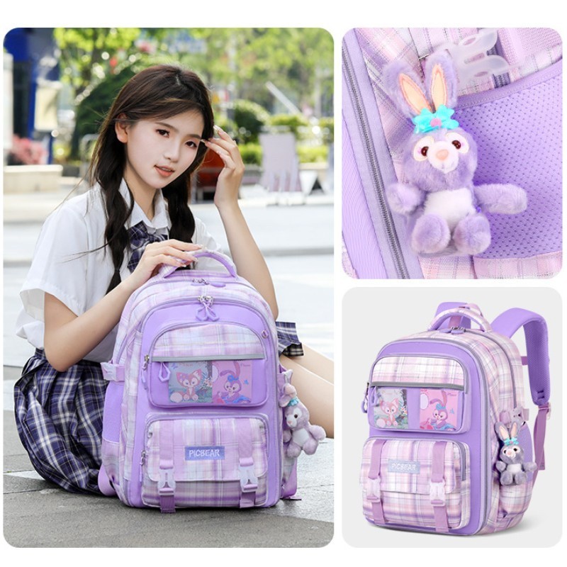 Jual YK85E Ransel Siswa Garis kisi,Tas Sekolah Waterproof,Tas Model