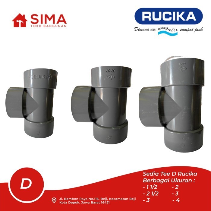 Jual Tee Rucika D (1” 1/2