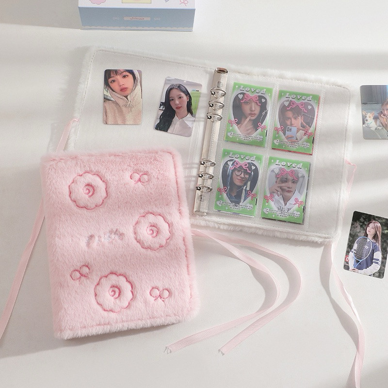 Jual (Binder+10 Lembar 4P Sleeve A5) Binder Set Fluffy Berbulu Halus ...