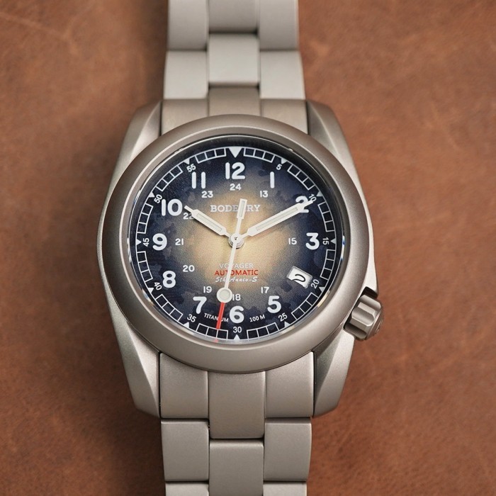 Jual Jam Tangan Boderry Voyager Field 40mm Titanium Case Field 100m ...