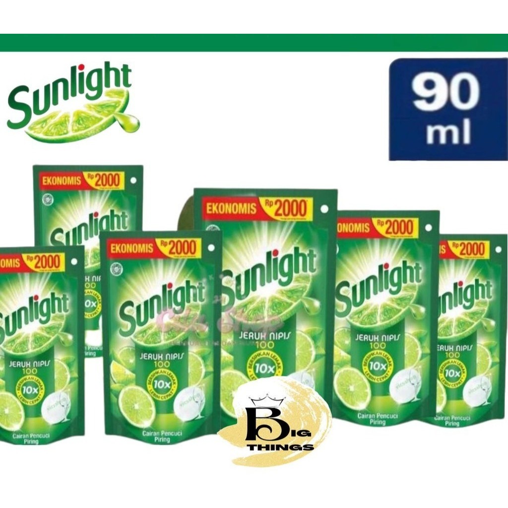 Jual 6 POUCH SASET SUNLIGHT 2000 CAIRAN CUCI PIRING | Shopee Indonesia