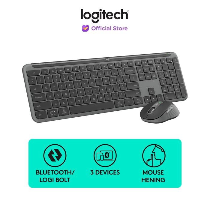 Logitech MK950 Slim Wireless Keyboard & Mouse Combo (Graphite)