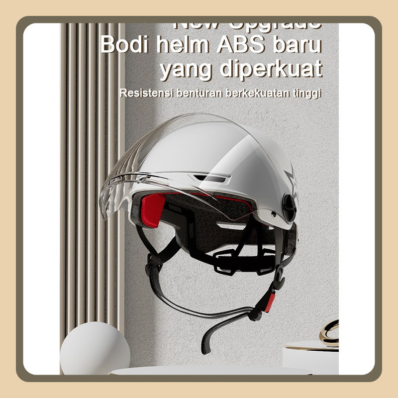 Jual Helm Half Face ABS Putih/Sepeda skuter motor elektrik helm/Kuat ...