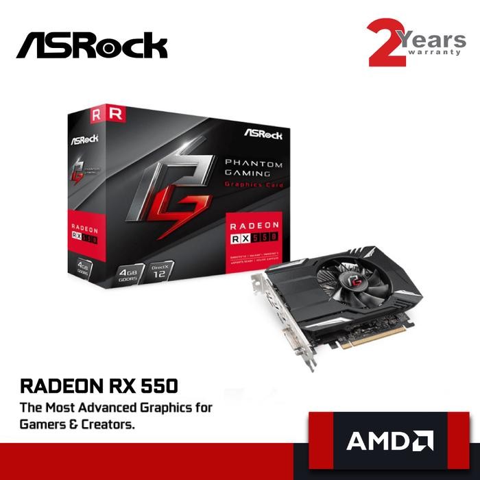 Jual ASROCK Phantom Gaming Radeon RX550 4G | RX 550 4GB | Shopee Indonesia